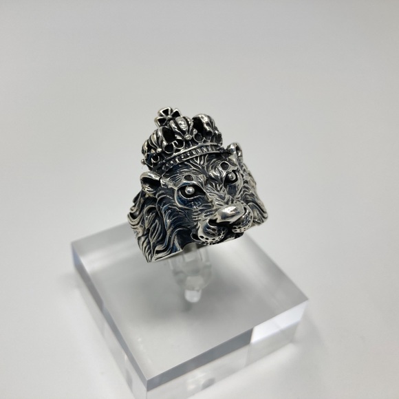 Crown Lion King ring sterling silver 925 for men - Picture 7 of 9